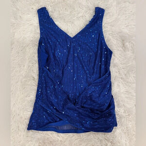 NWT Blue  Sequin Top